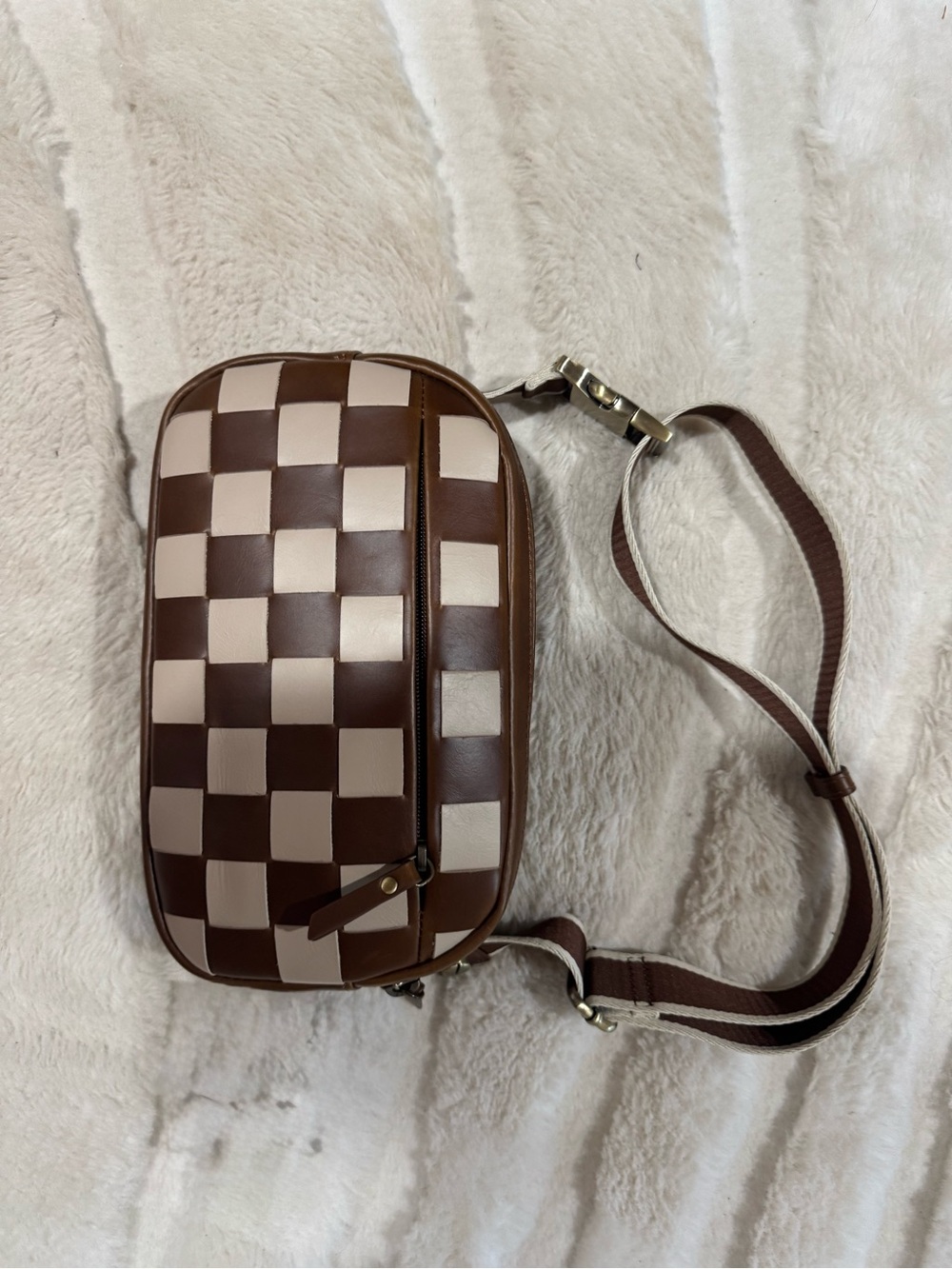 Women's Andar Devin Timber and Creama leather Checkered Crossbody Bag
